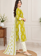 Women Printed Kurta Pant Dupatta Set | 3 Piece Ethnic Suit Set