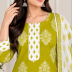 Women Printed Kurta Pant Dupatta Set | 3 Piece Ethnic Suit Set
